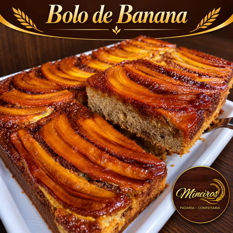 Bolo de banana caramelizada