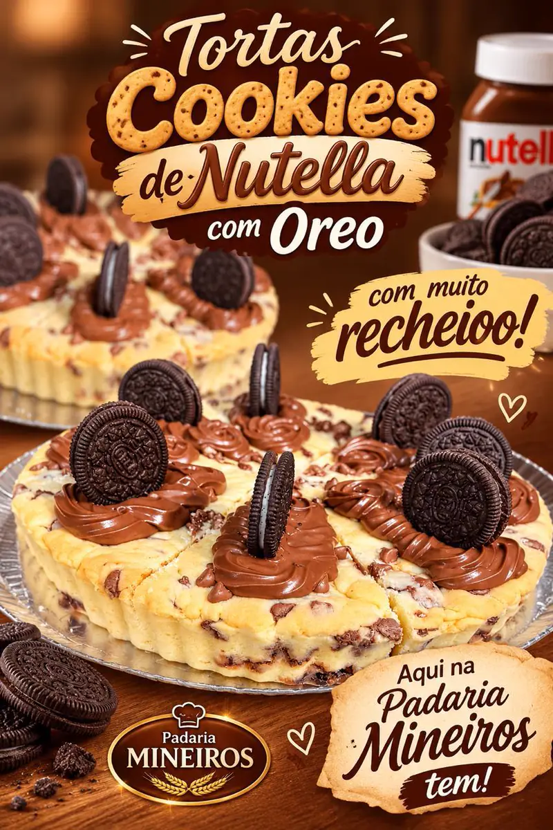 Torta cookies de Nutella com Oreo