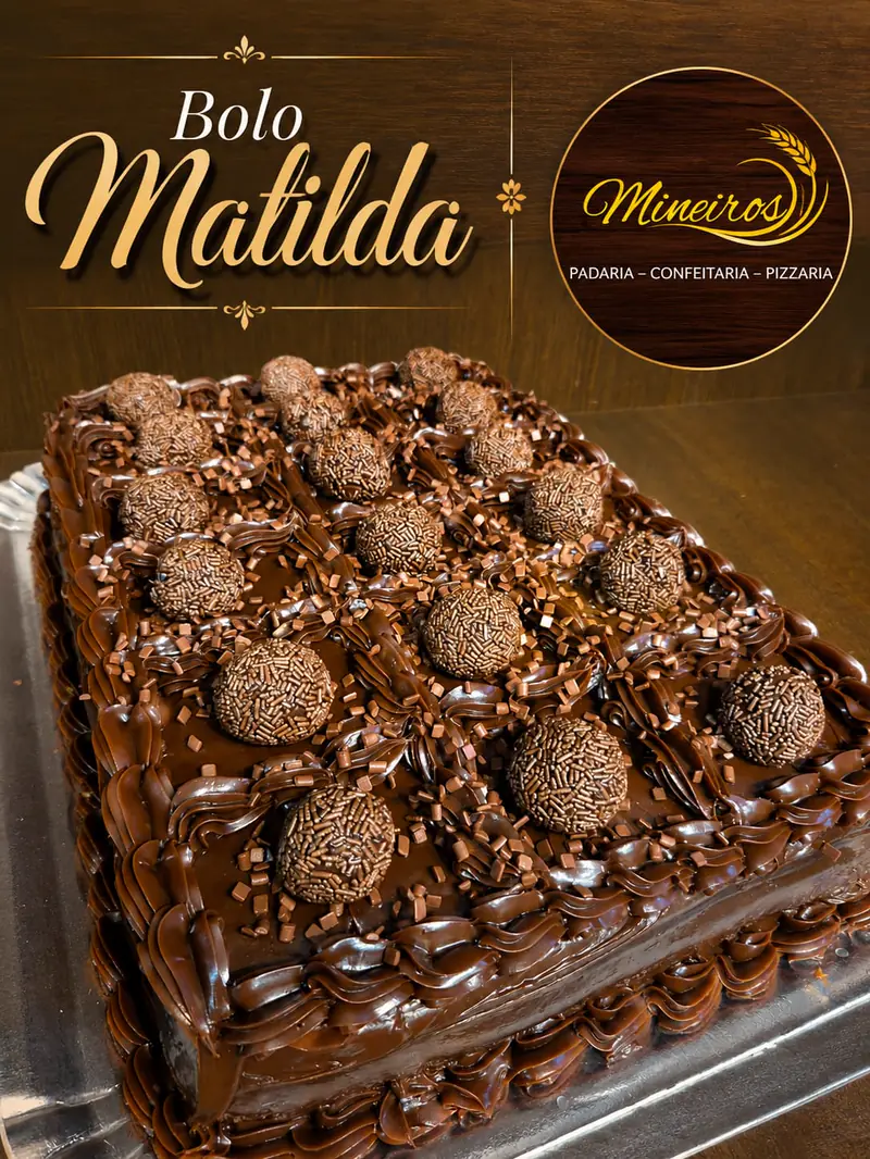 Bolo Matilda de chocolate com brigadeiros