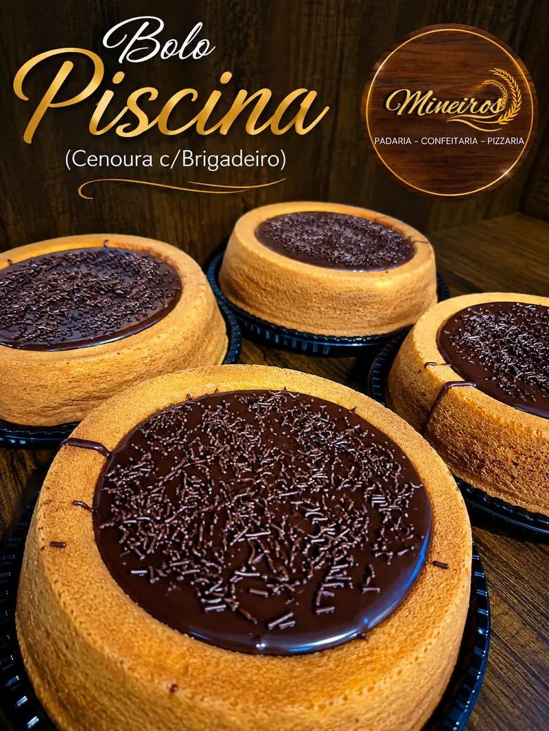 Bolo piscina de cenoura com brigadeiro